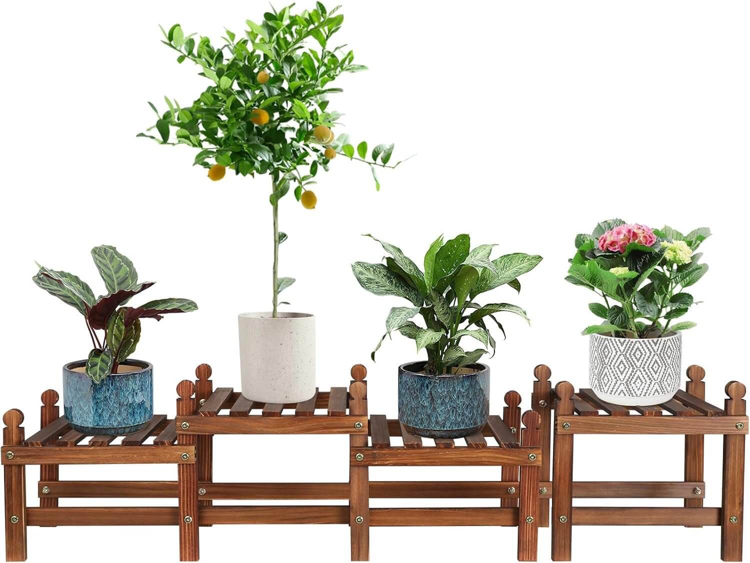 Wooden Plant Stand with 4 Tiers