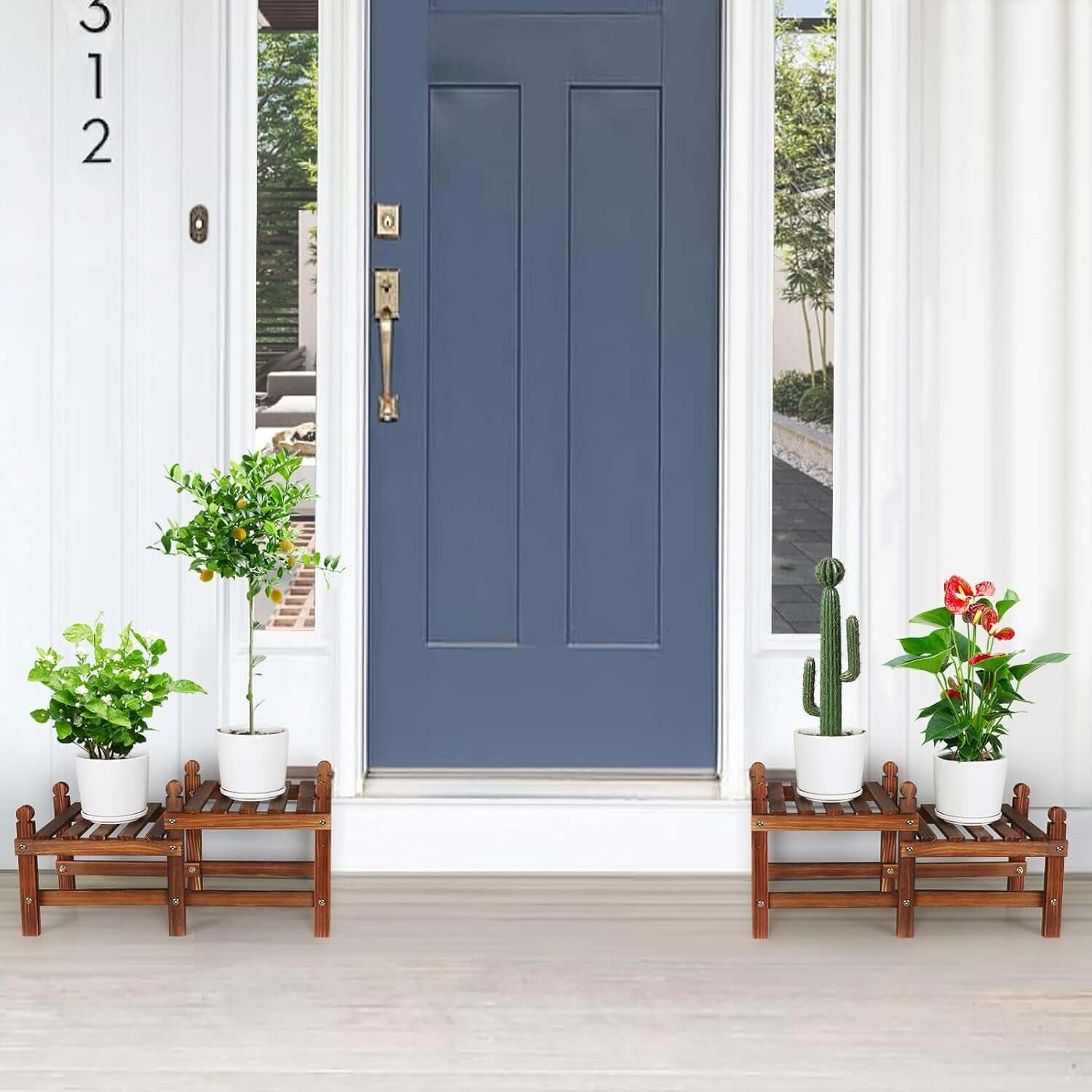 Wooden Plant Stand with 4 Tiers