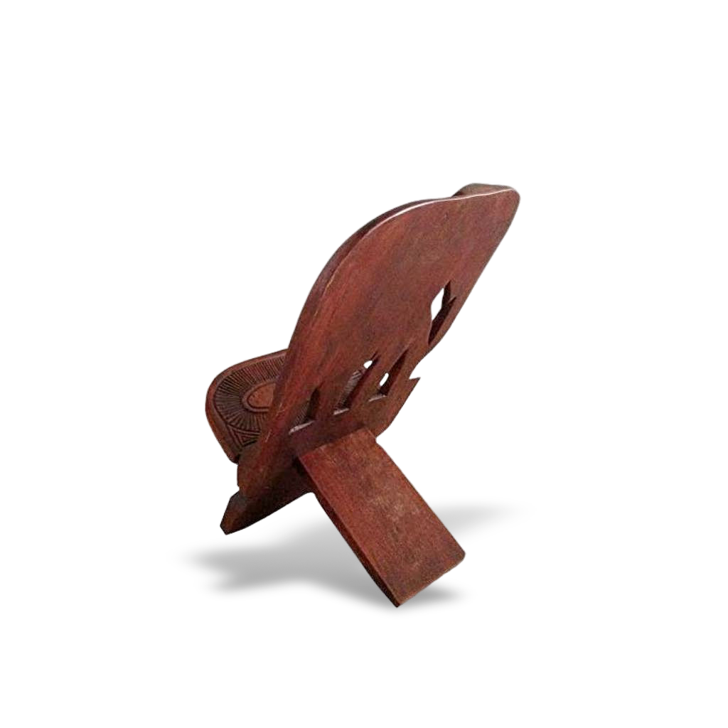 Wooden Quran stand on a white background