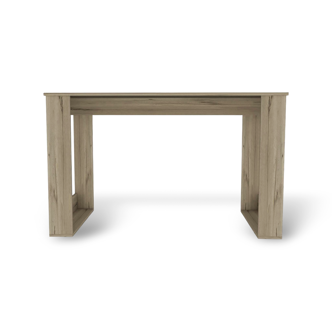 Wooden desk on a white background