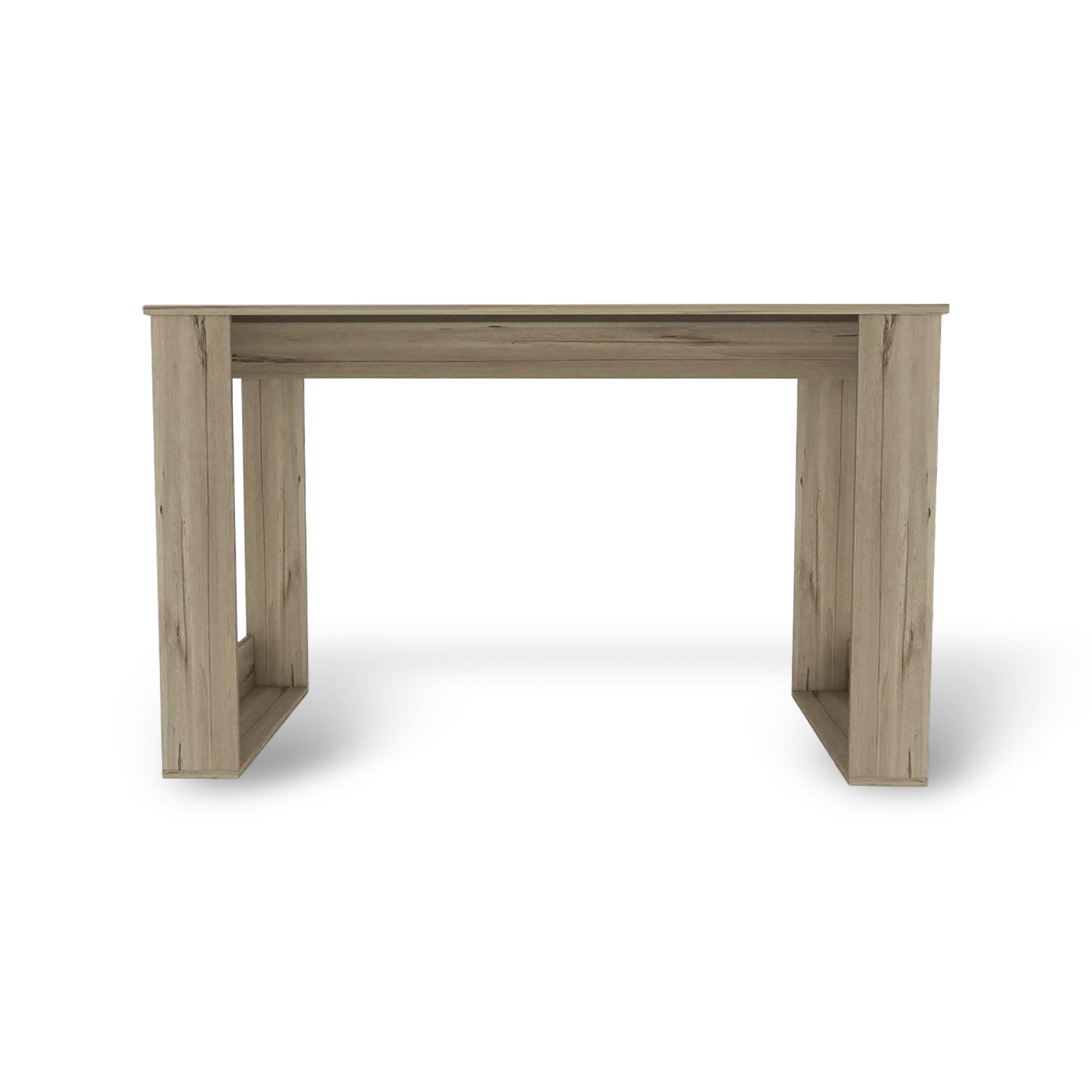 Wooden desk on a white background
