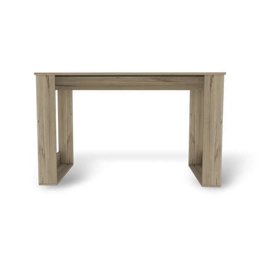 Wooden desk on a white background