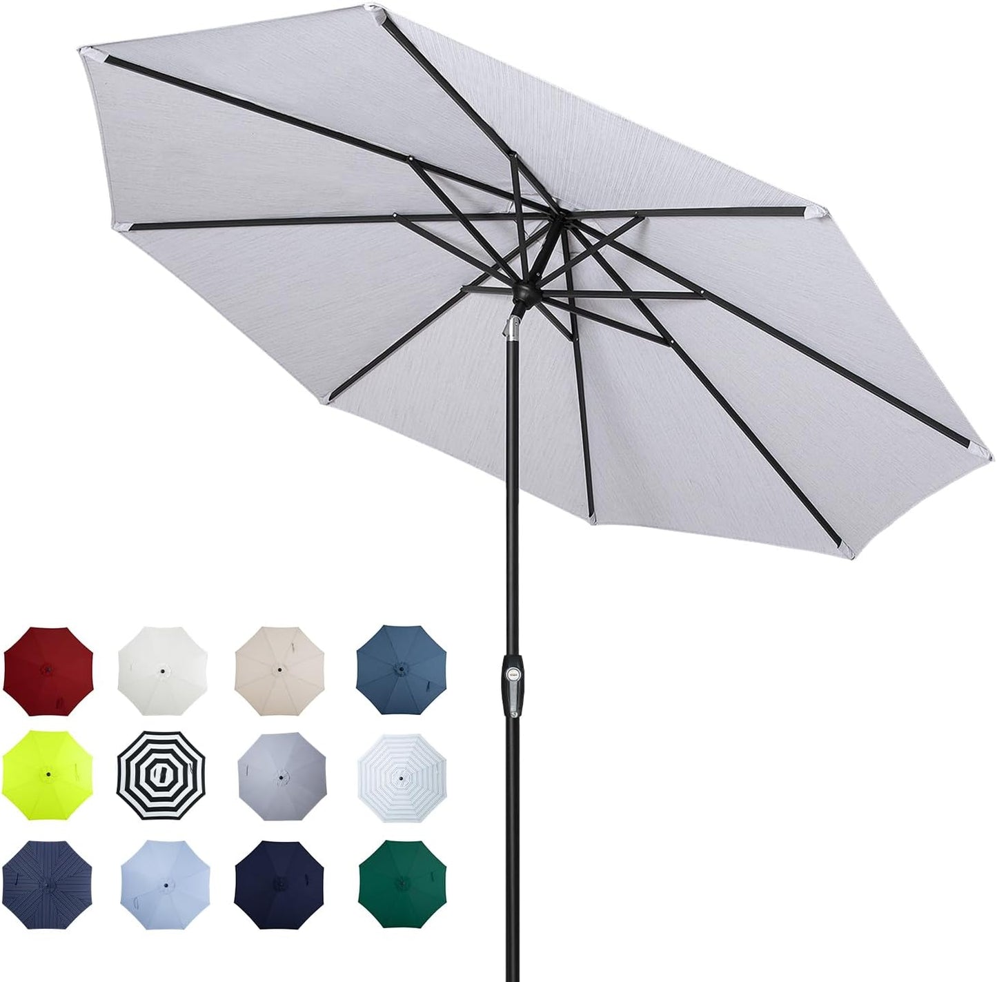 Auto-Tilt Patio Umbrella with Crank and Fade-Resistant Canopy