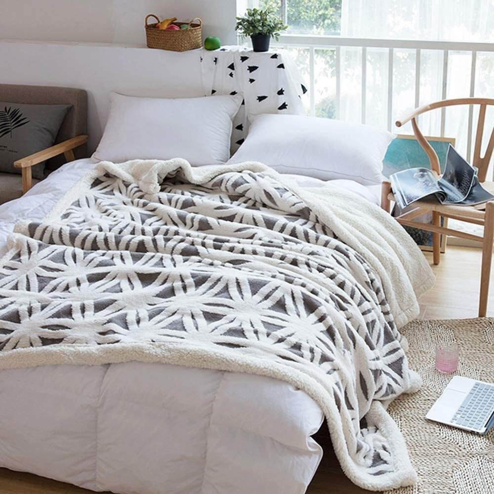 Soft Sherpa Fleece Throw Blanket