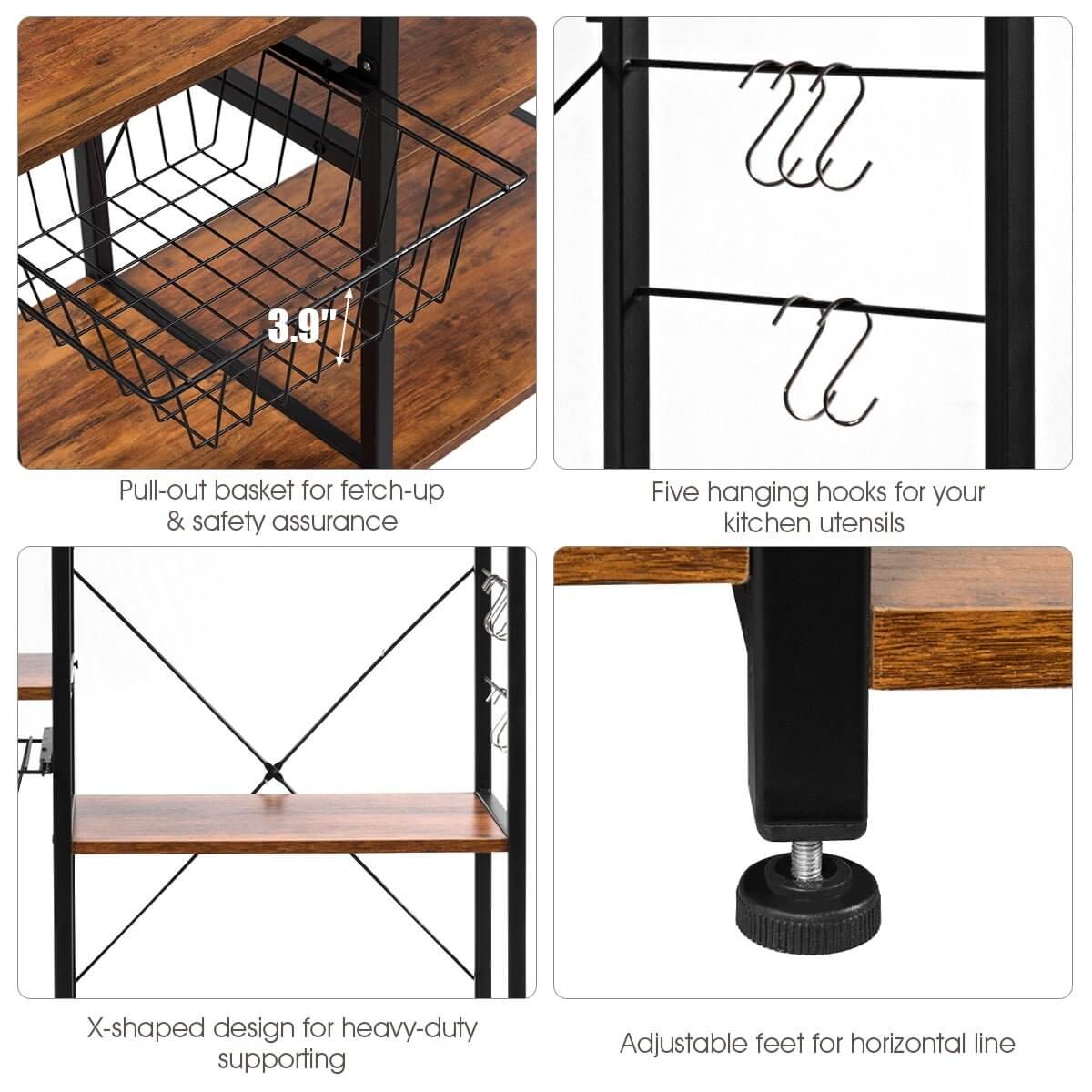 Multi - Functional Kitchen Rack with Microwave Stand