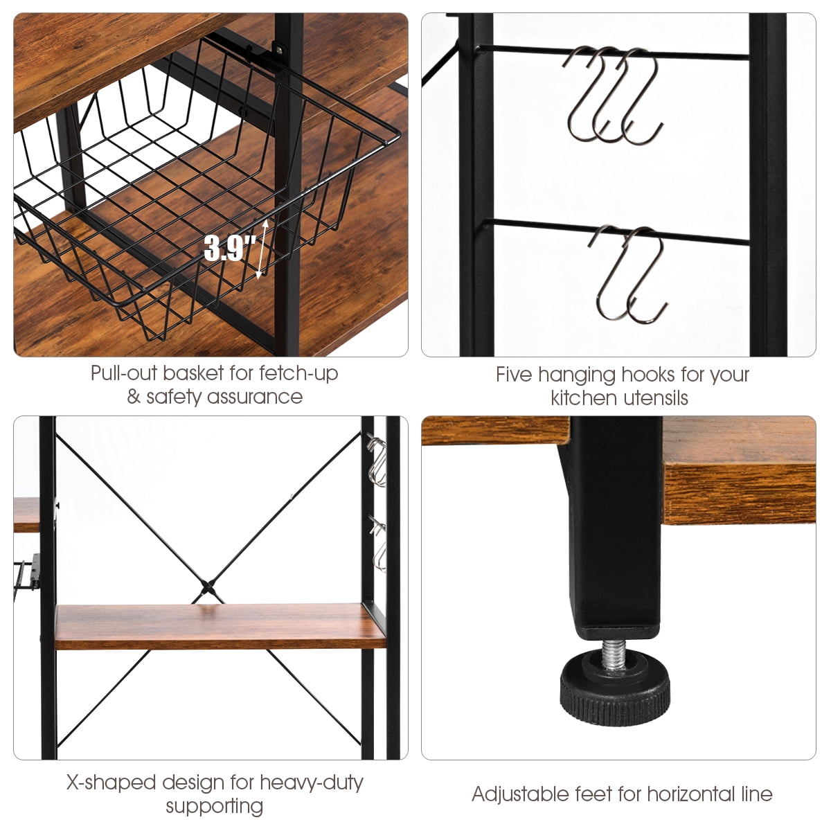 Multi-Functional Kitchen Rack with Microwave Stand