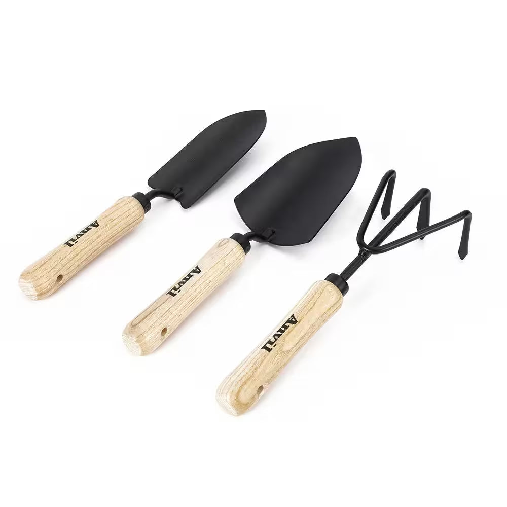 3-Piece Wood Handle Garden Tool Set