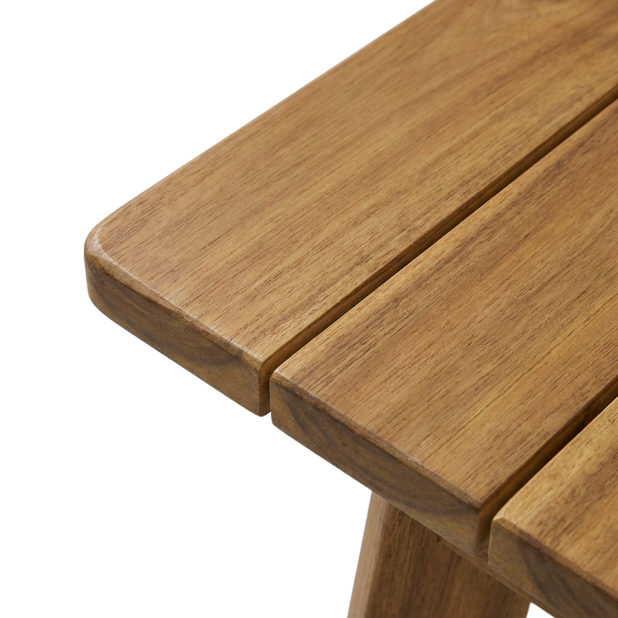 Acacia Wood 3-Piece Dining Table & Bench Set for Patio