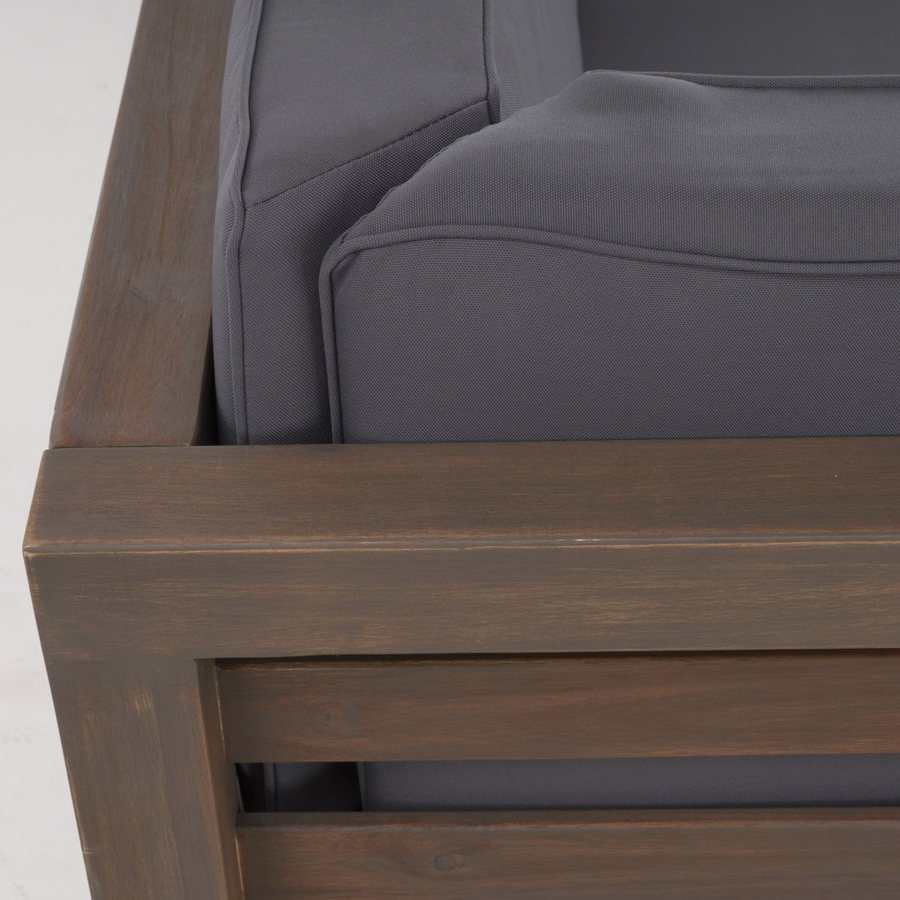 Acacia Wood Loveseat Set with Slatted Coffee Table, 2-Seat