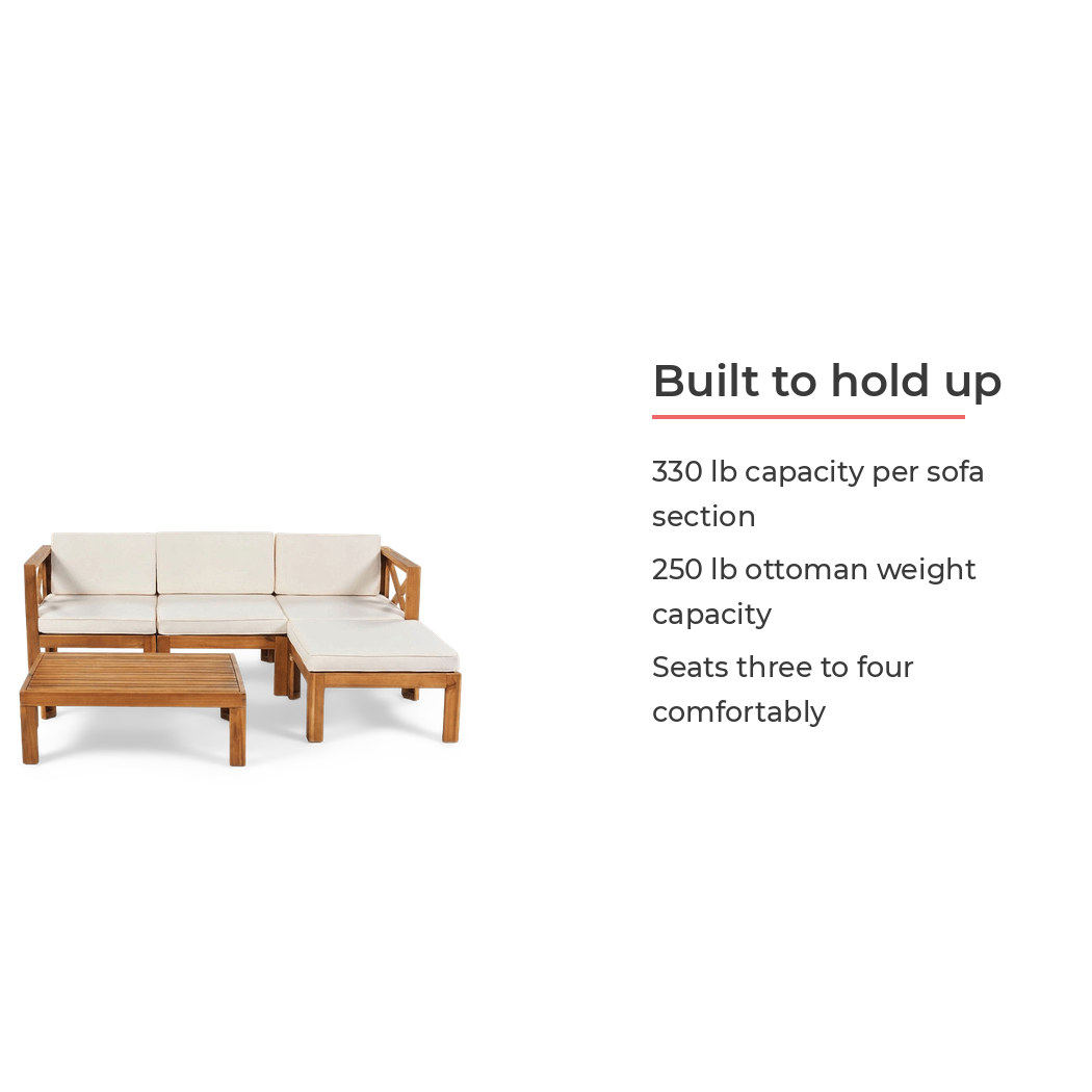 5-piece seating capacity and configuration overview (feature callout)