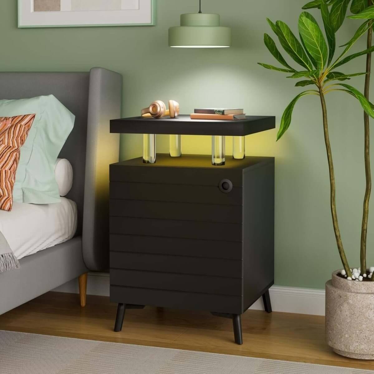 Acrylic End Table with LED Lights