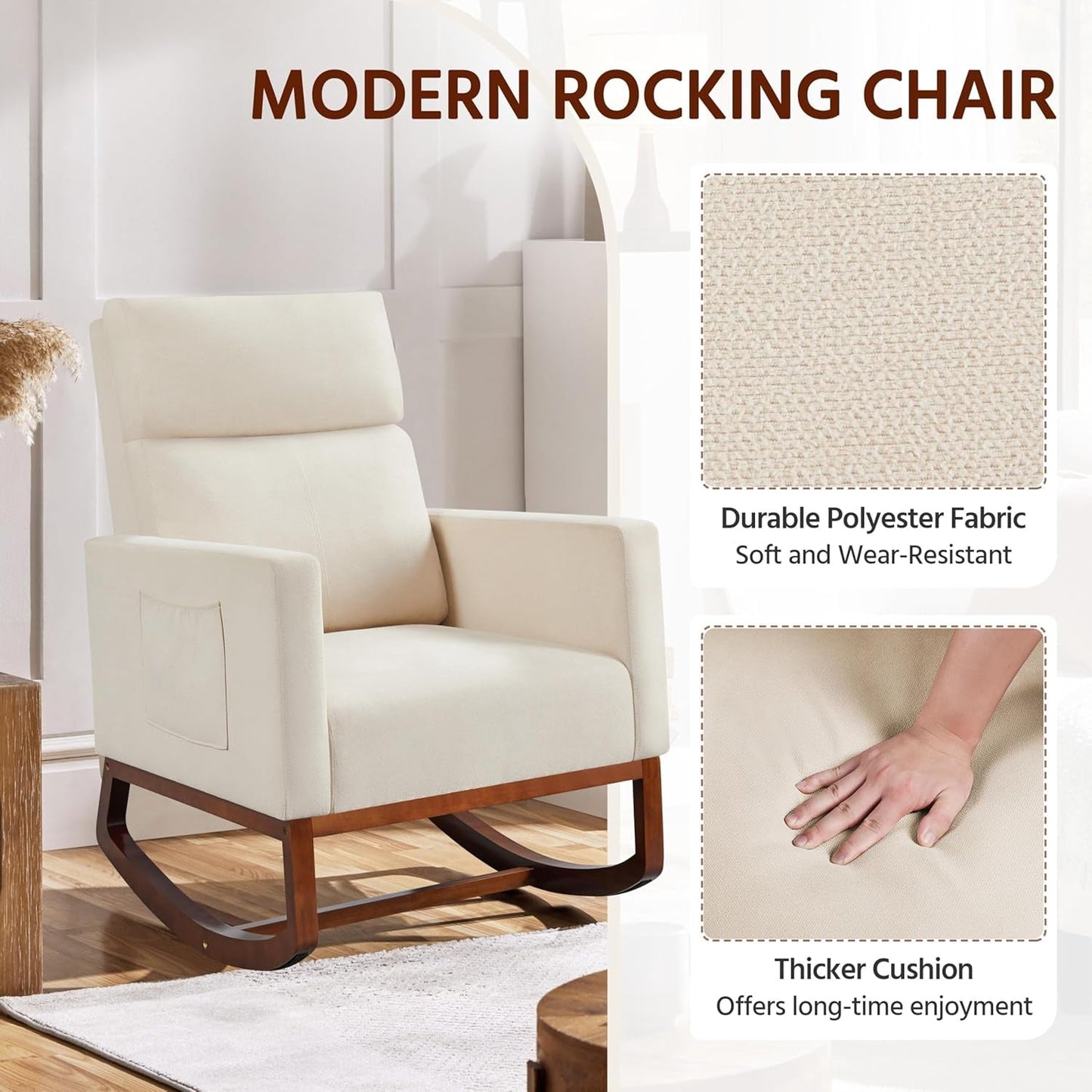 Rocking Adirondack Chair with Side Pocket 