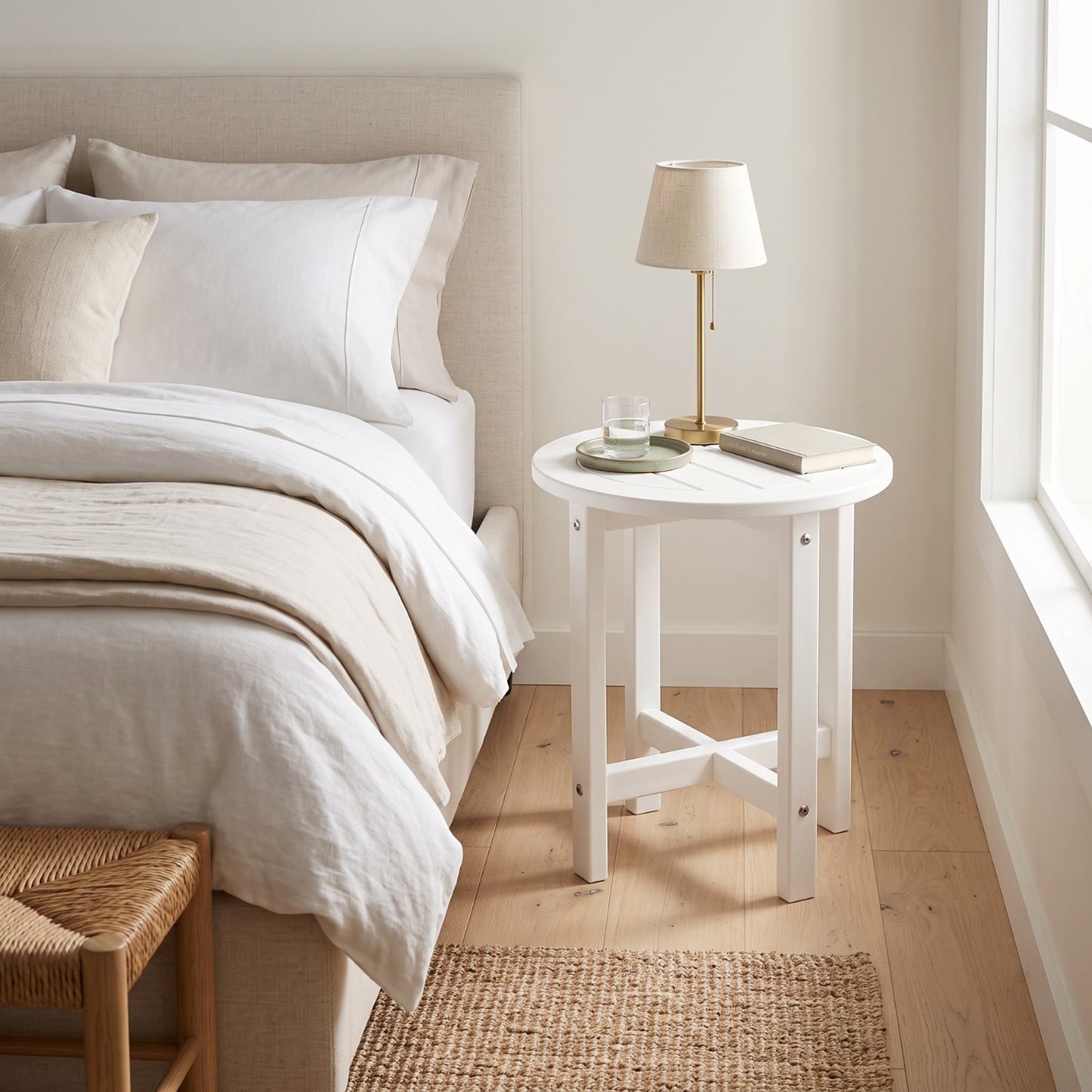 Verde Luxe HDPE All Weather Round Outdoor Side Table