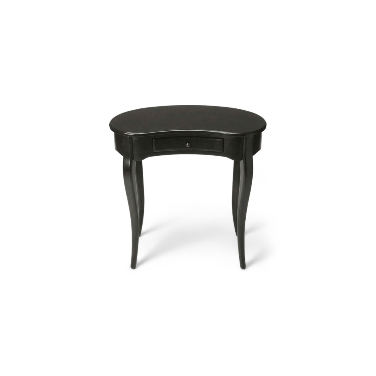 Kidney Shaped Desk, Antiqued Black Cherry Veneer Top
