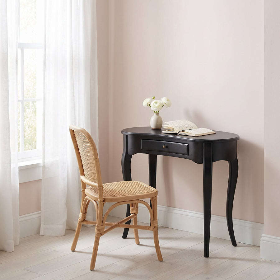 Kidney Shaped Desk, Antiqued Black Cherry Veneer Top