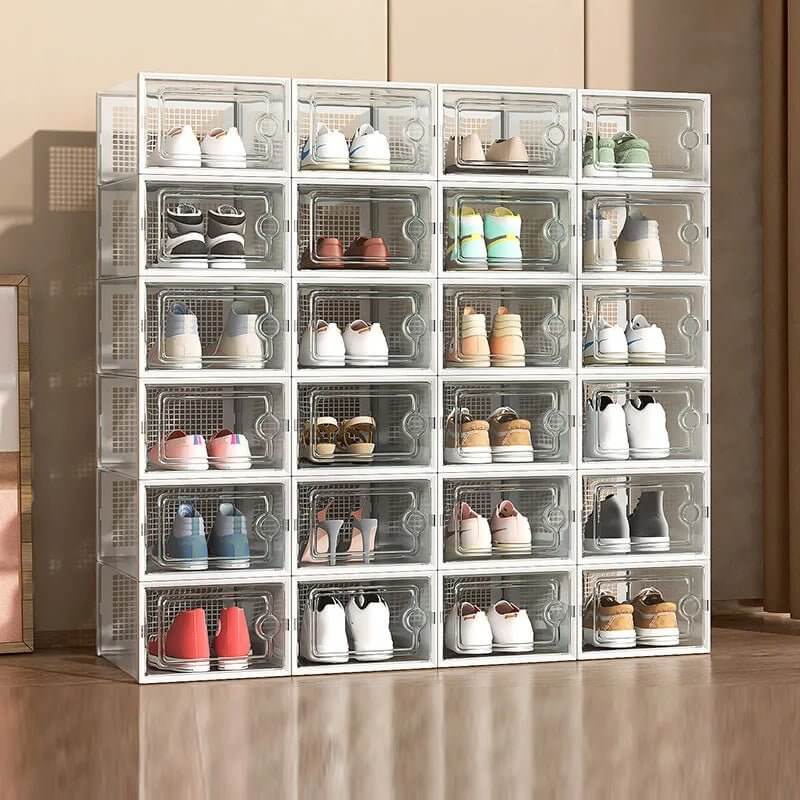 Clear Stackable Shoe Storage Boxes