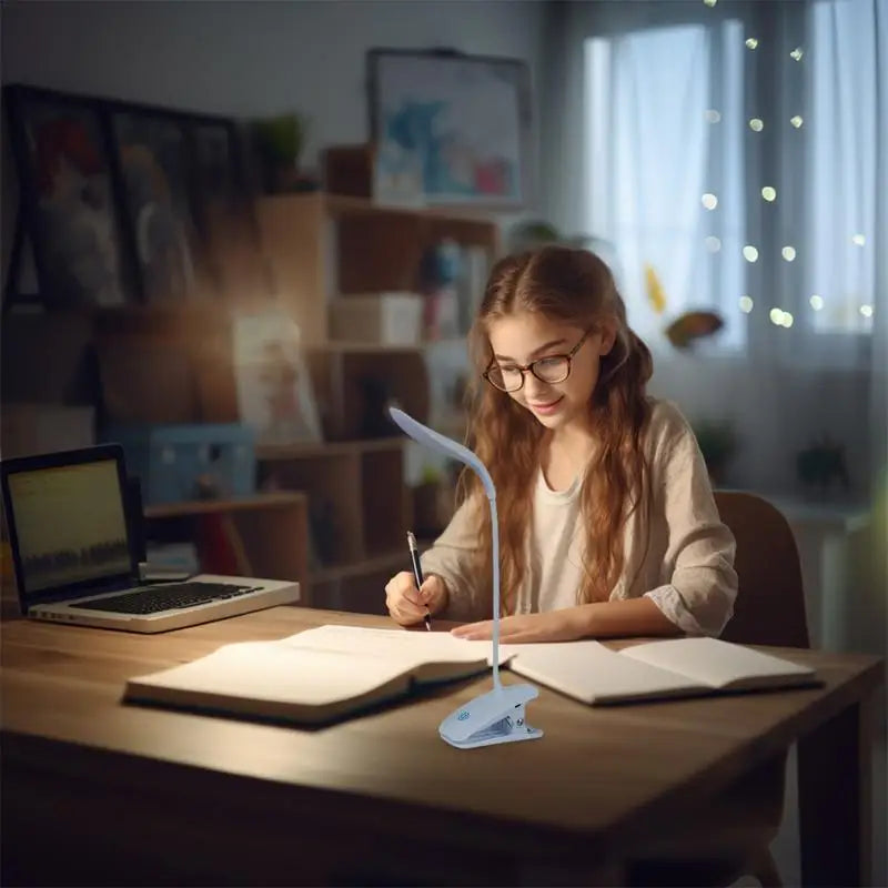 Clip-On LED Desk Lamp with 3 Brightness