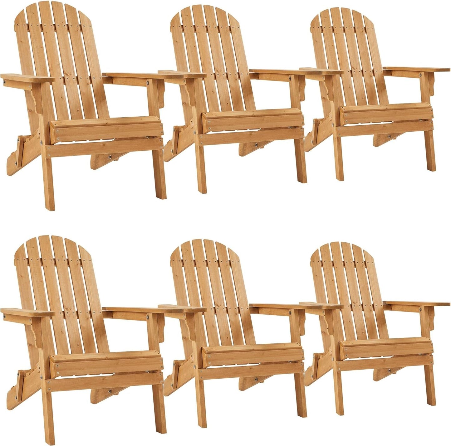 Folding Adirondack Chair Set | Natural Wood