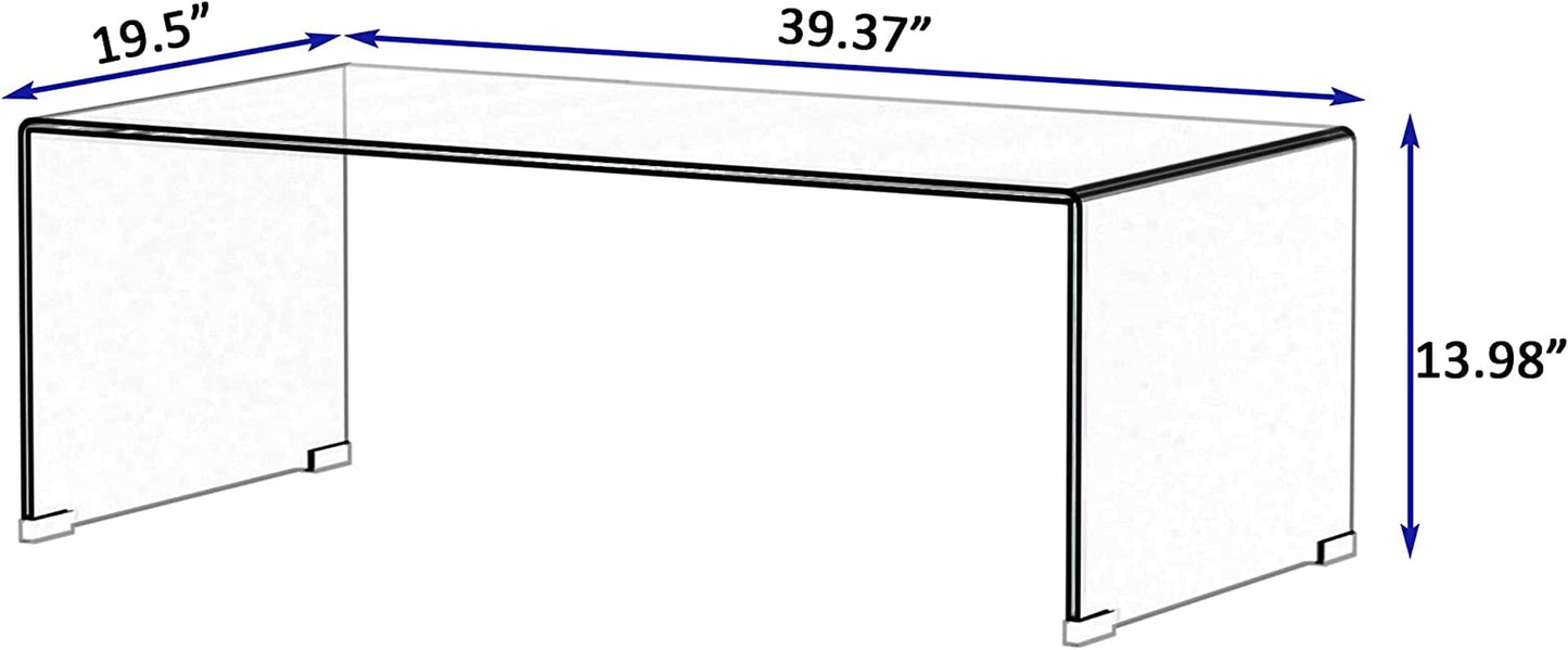 Stylish Coffee Table with Clear Glass Top