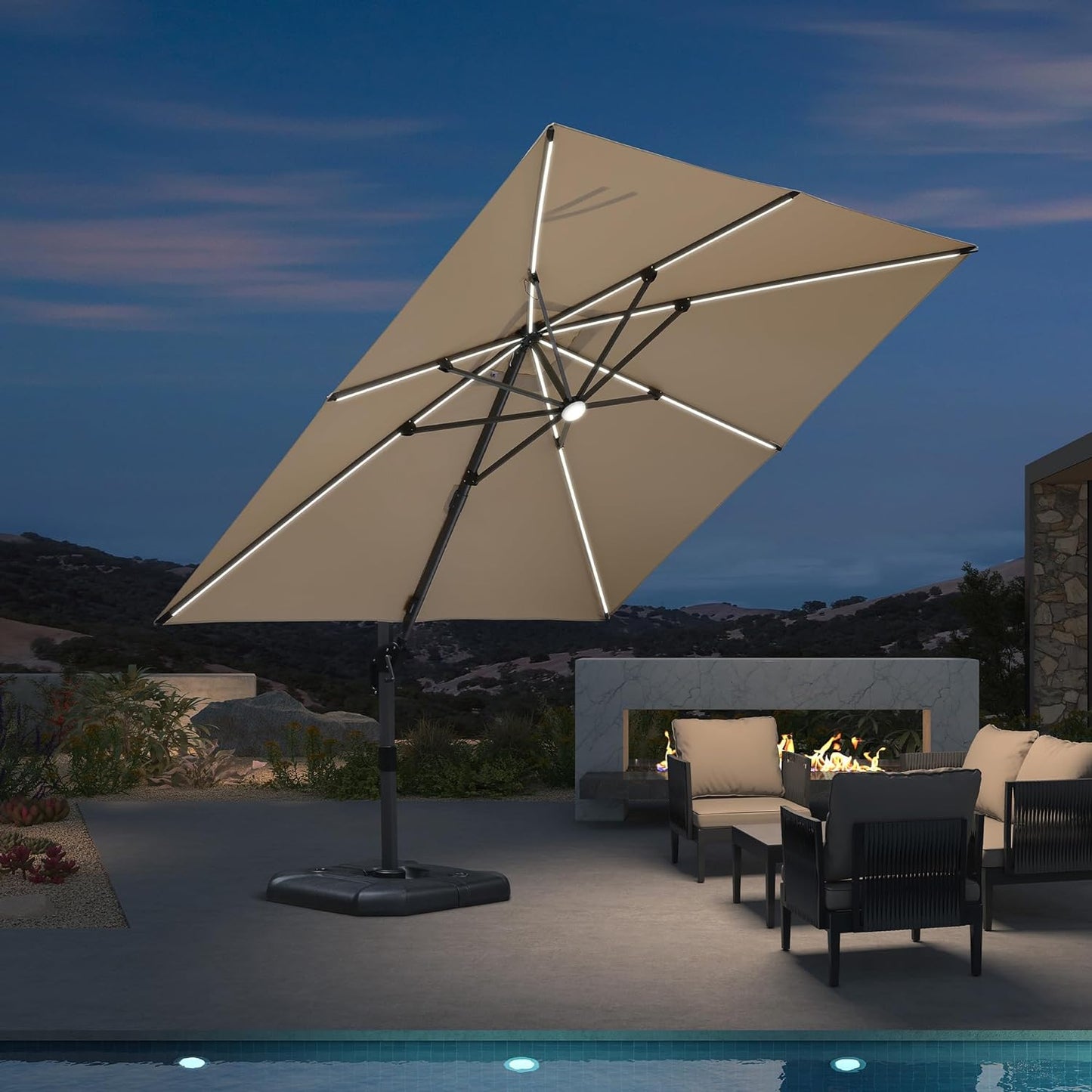 Aluminum Cantilever Umbrella with 360° Rotation