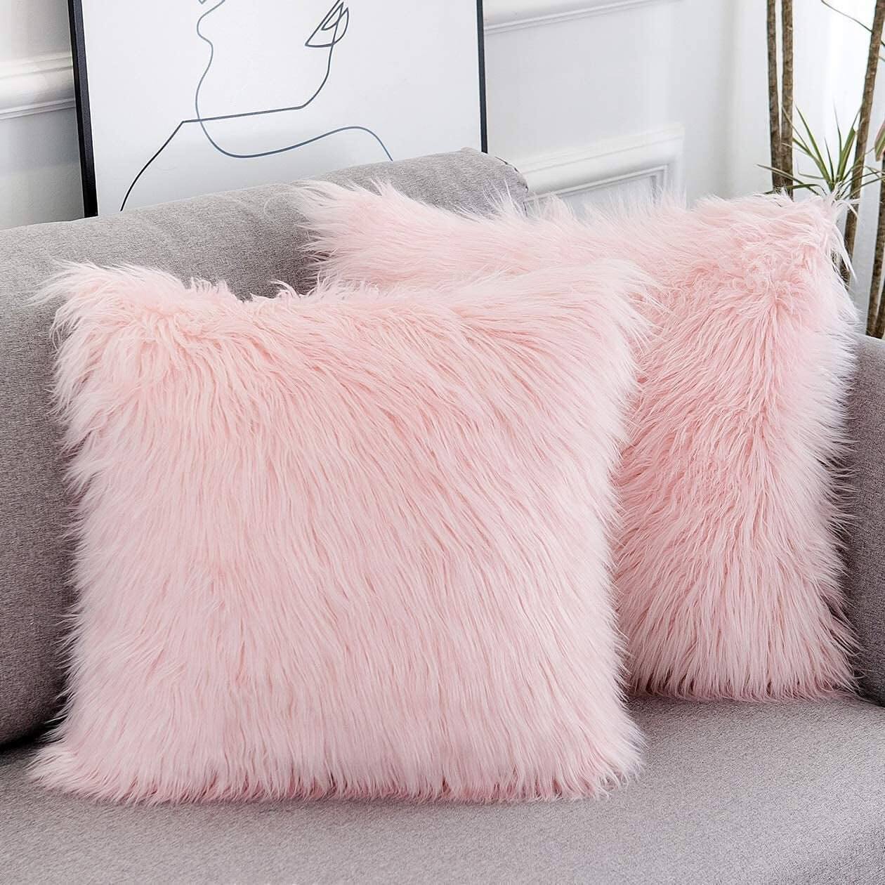 Set of 2 Fluffy Pillow Covers