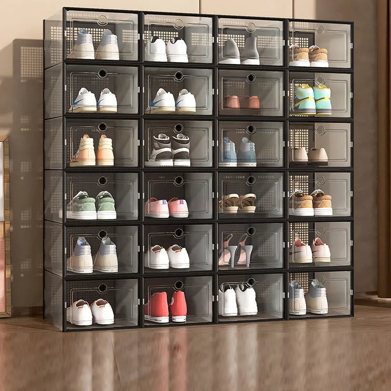 Plastic Transparent Shoe Box for Storing Dust and Moisture in Living Room, Dormitory, Shoe Box for Shoe Storage