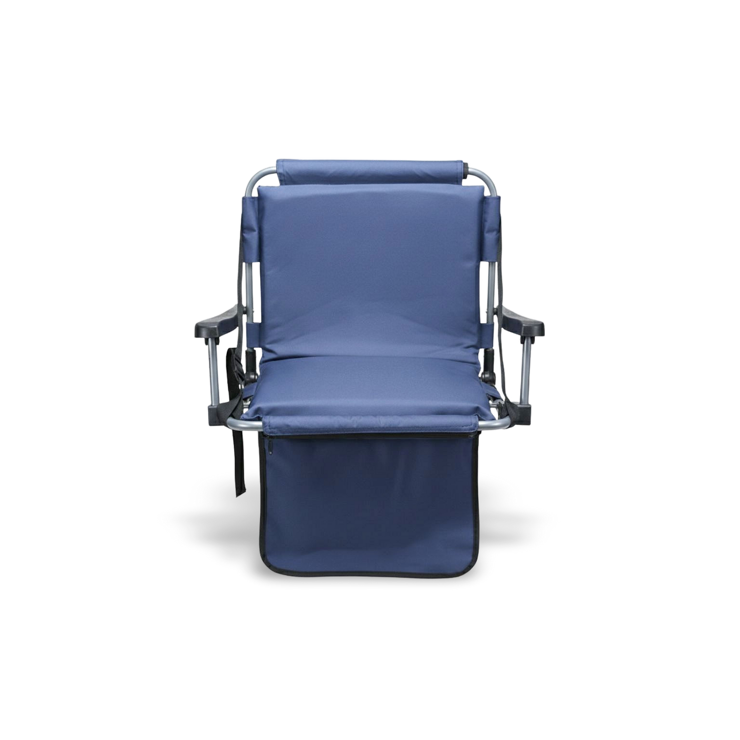 Blue Barton Outdoors stadium chair with back support; featuring heavy-duty 600D polyester fabric and a thick cushioned seat for bleacher comfort.
