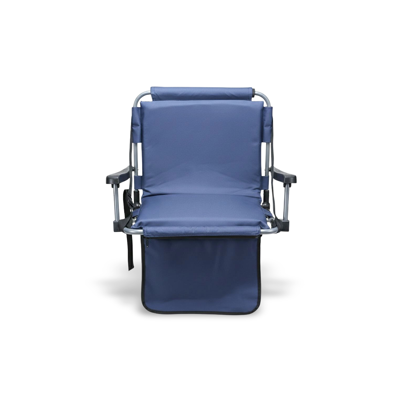 Blue Barton Outdoors stadium chair with back support; featuring heavy-duty 600D polyester fabric and a thick cushioned seat for bleacher comfort.
