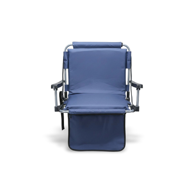 Blue Barton Outdoors stadium chair with back support; featuring heavy-duty 600D polyester fabric and a thick cushioned seat for bleacher comfort.
