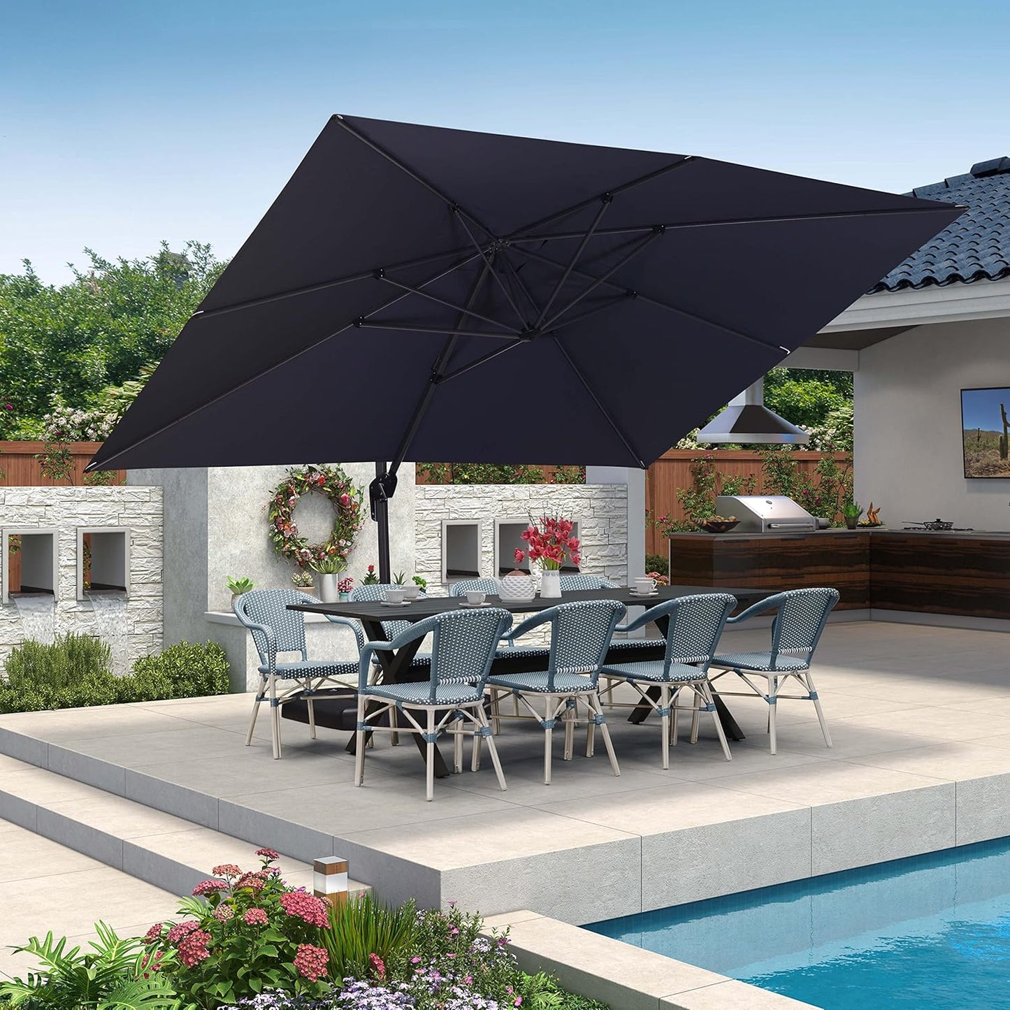 Aluminum Cantilever Umbrella with 360° Rotation