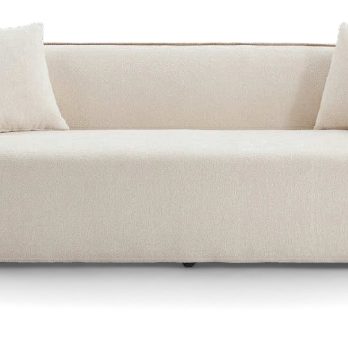 Bench seat cushion and matching pillows, front (close-up detail, transparent)