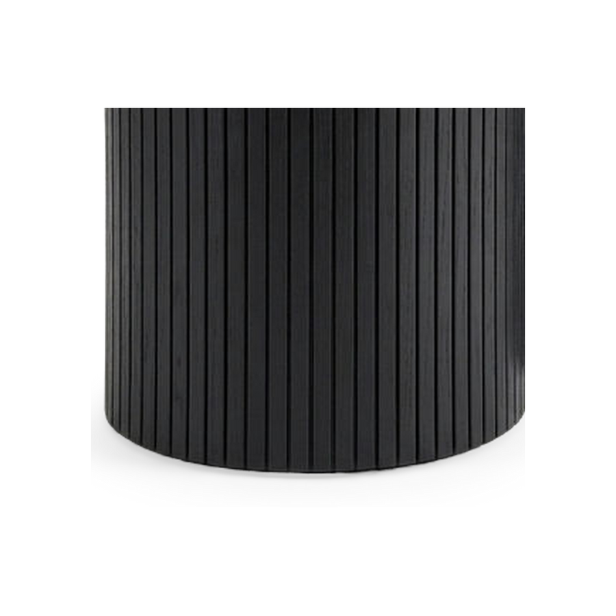 Black Round Nesting Tables Set Of 2 With Hidden Storage, 19 Inch