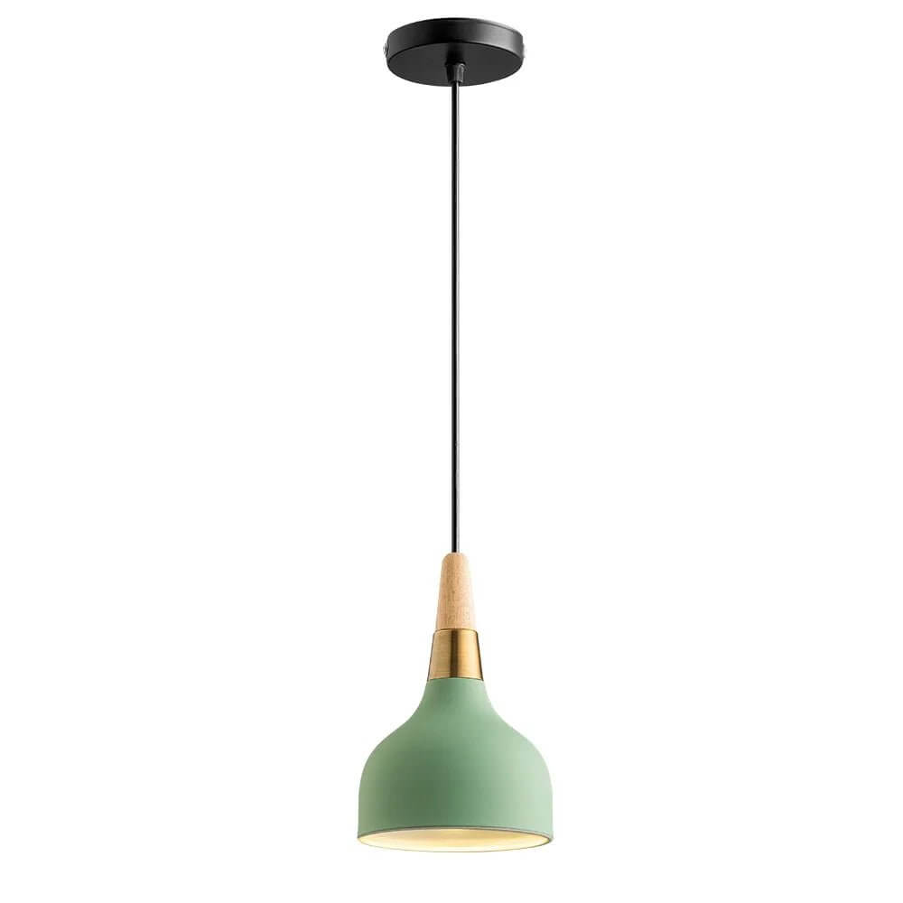 Wooden Macaron Pendant Light with LED