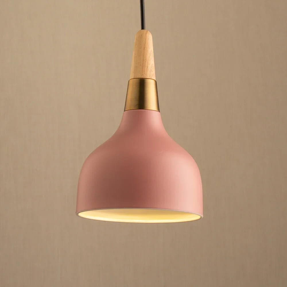 Wooden Macaron Pendant Light with LED