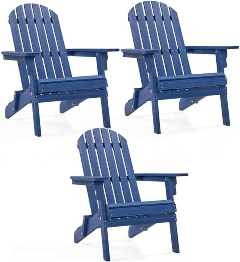 Folding Adirondack Chair Set | Natural Wood