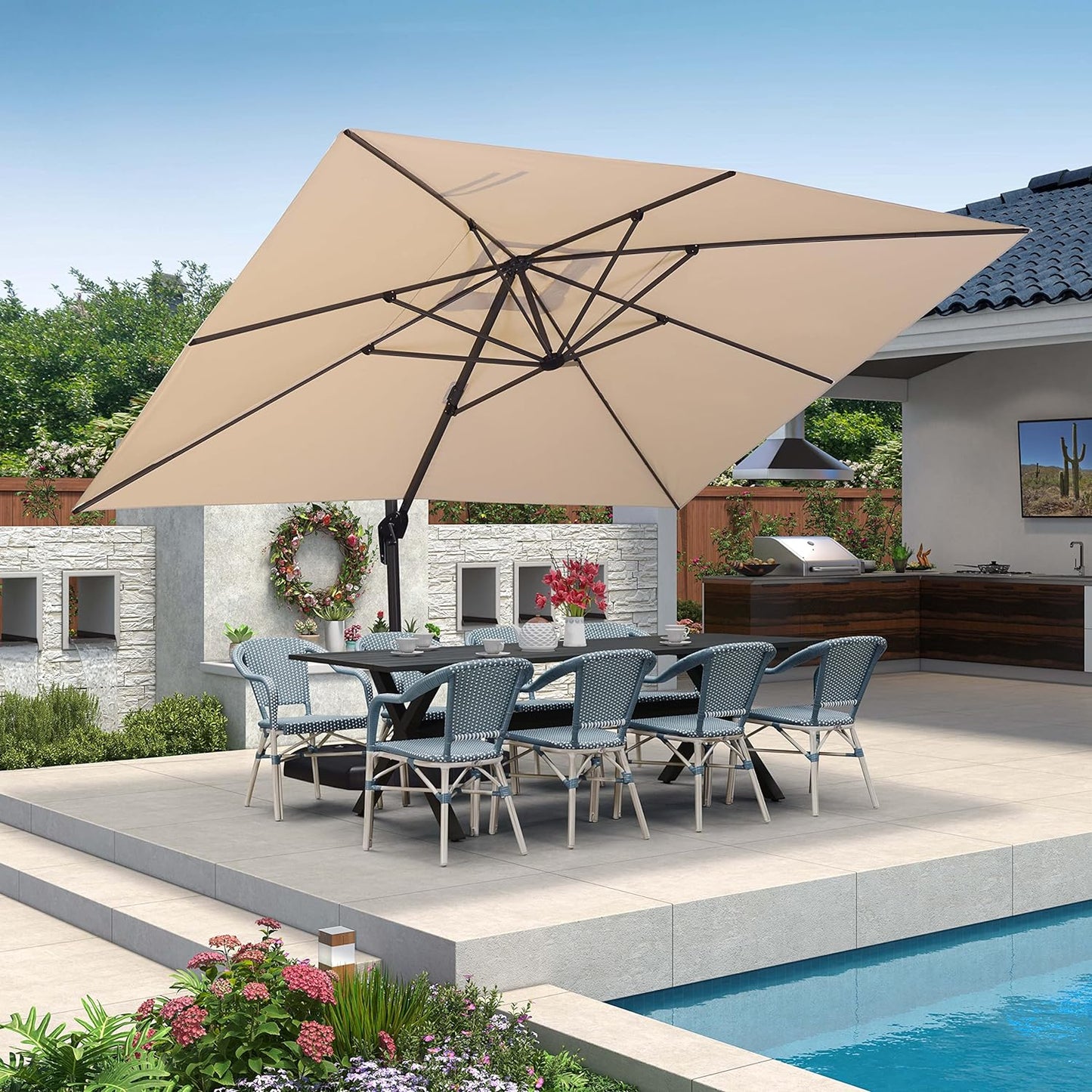 Aluminum Cantilever Umbrella with 360° Rotation