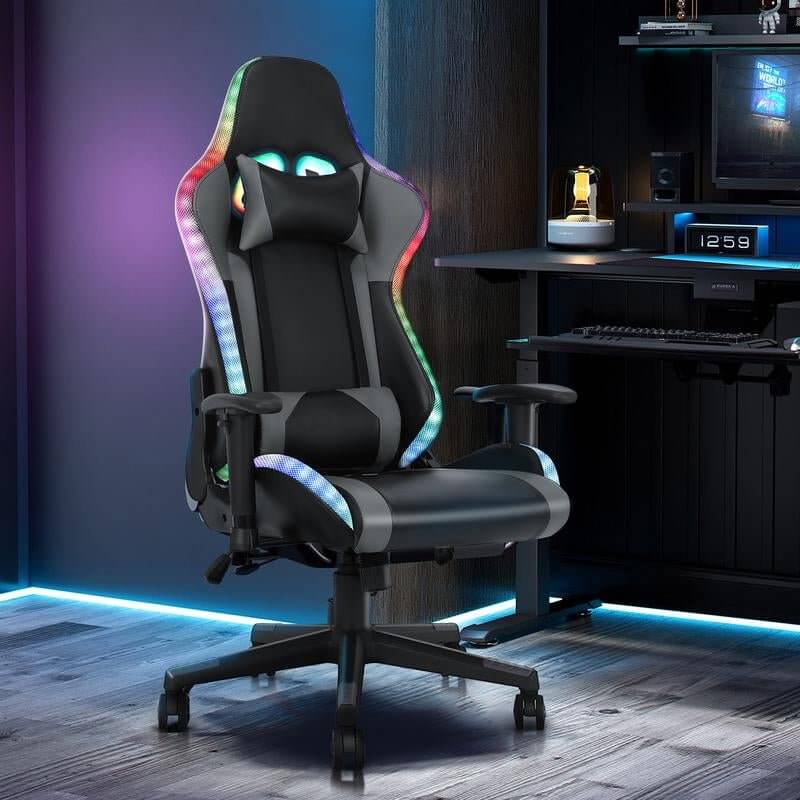 CLEESINK Racing Office Chair Gaming Chair with Speakers Video RGB Light