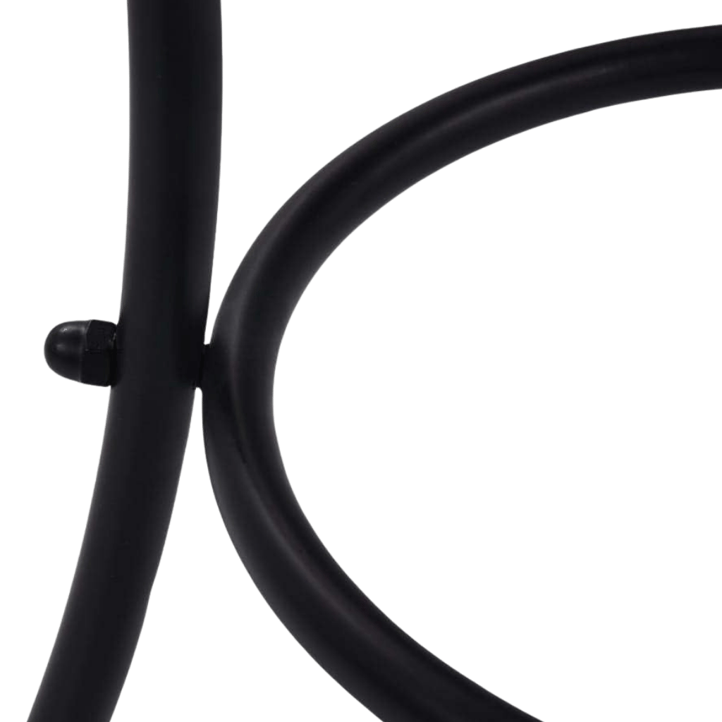 Mosaic Table: compact round table with grey and orange ceramic mosaic top for small balconies.