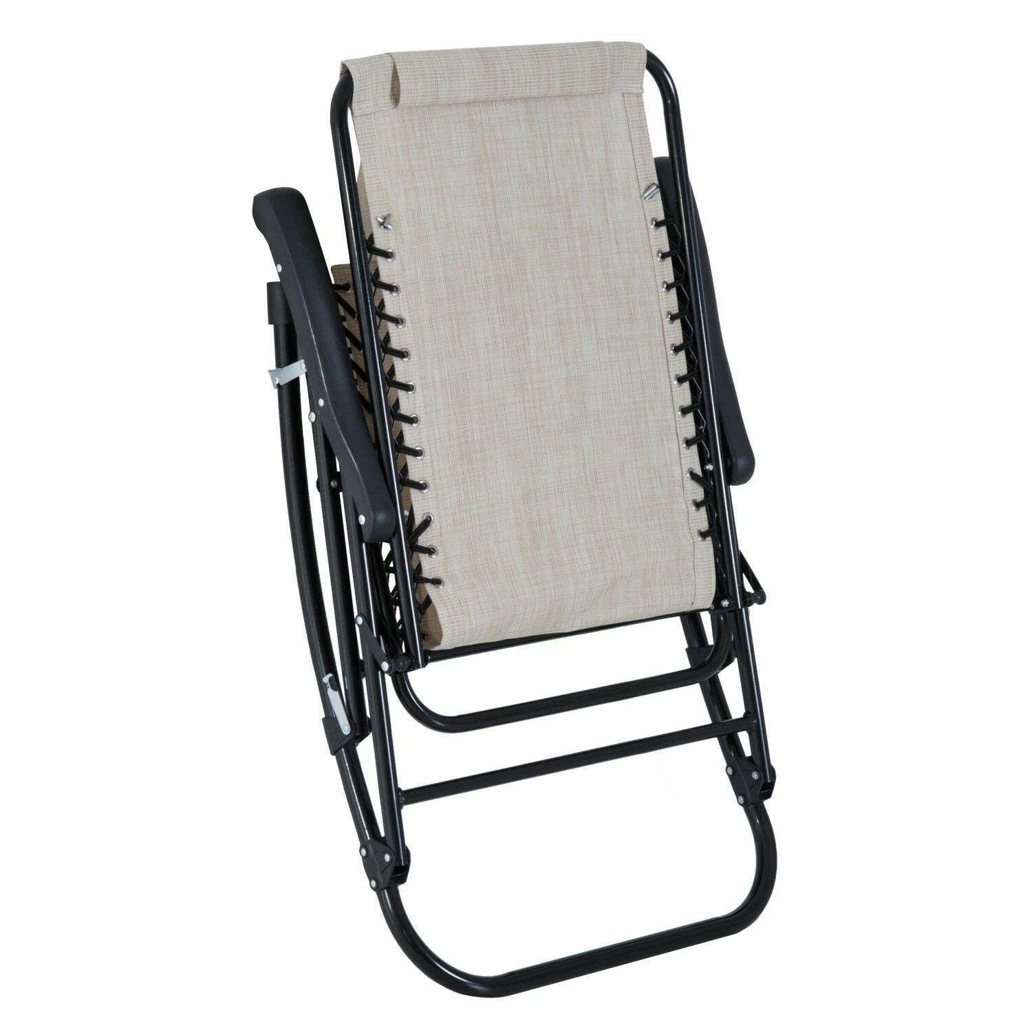 Cream White Rocking Chair Set With Folding Design
