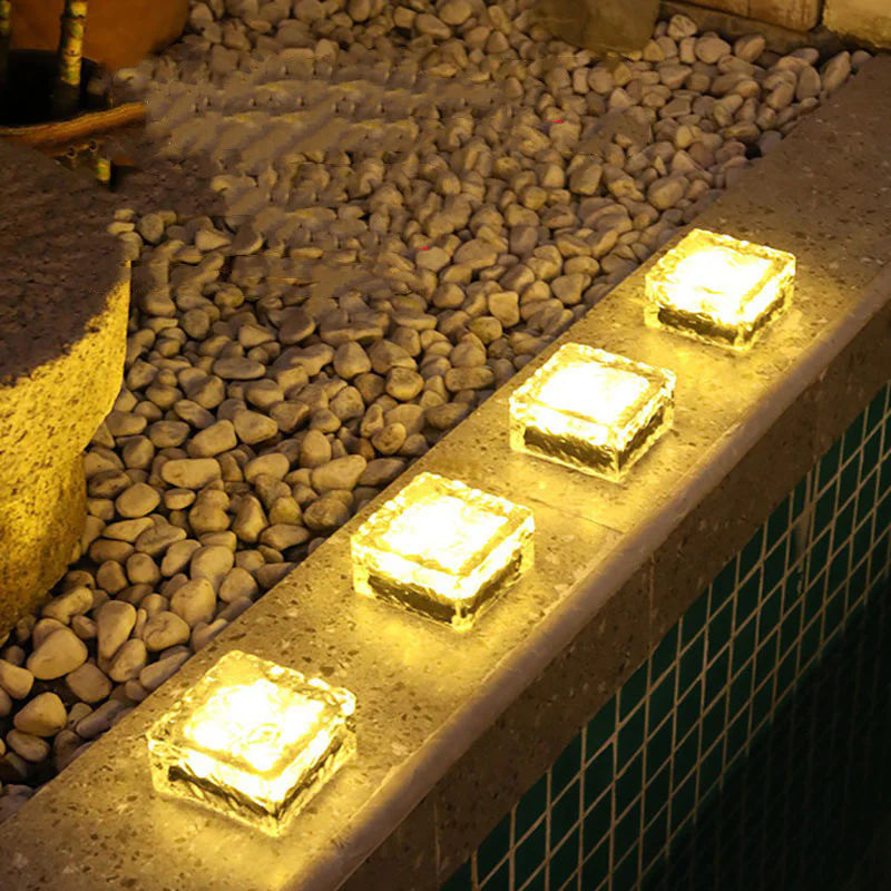 Solar-Powered Ice Brick Path Lights (6-Pack)