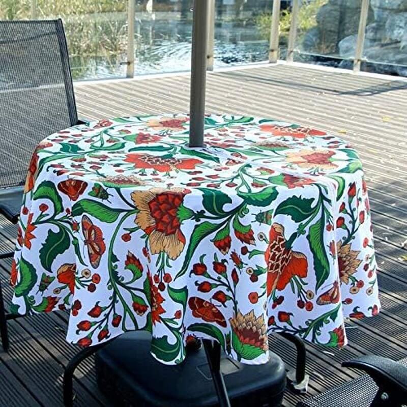 Waterproof Zippered Tablecloth with Umbrella Hole