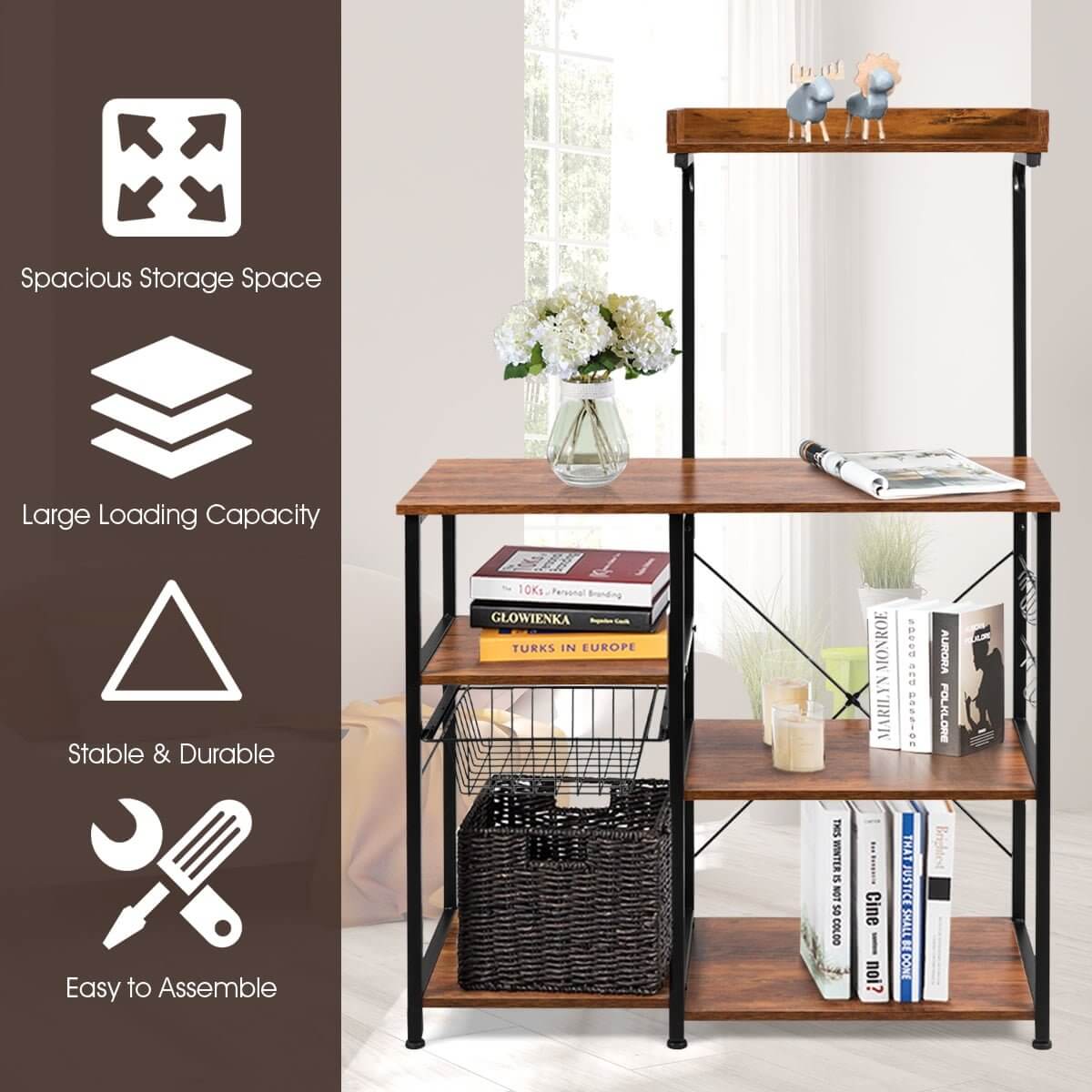 Multi - Functional Kitchen Rack with Microwave Stand