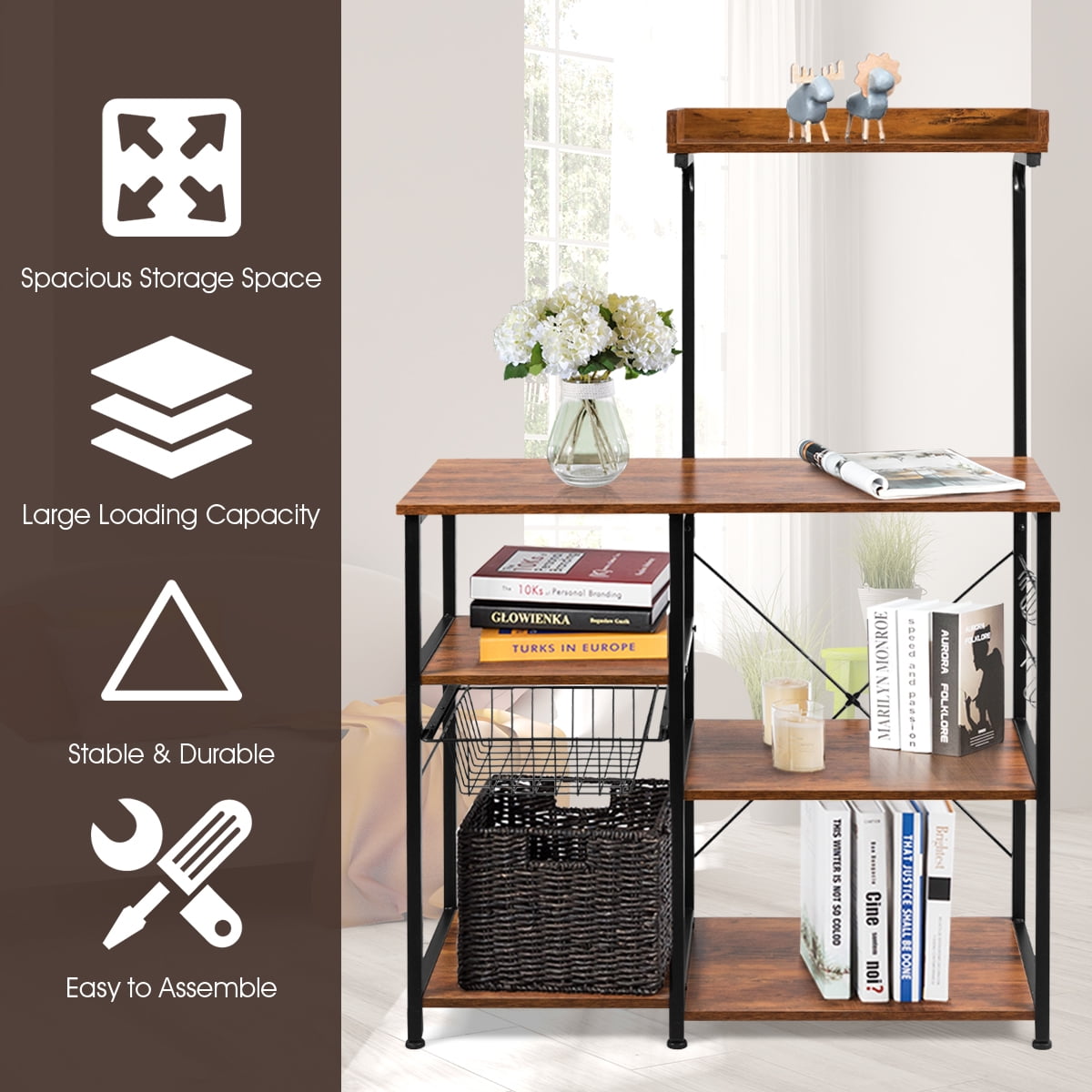 Multi-Functional Kitchen Rack with Microwave Stand