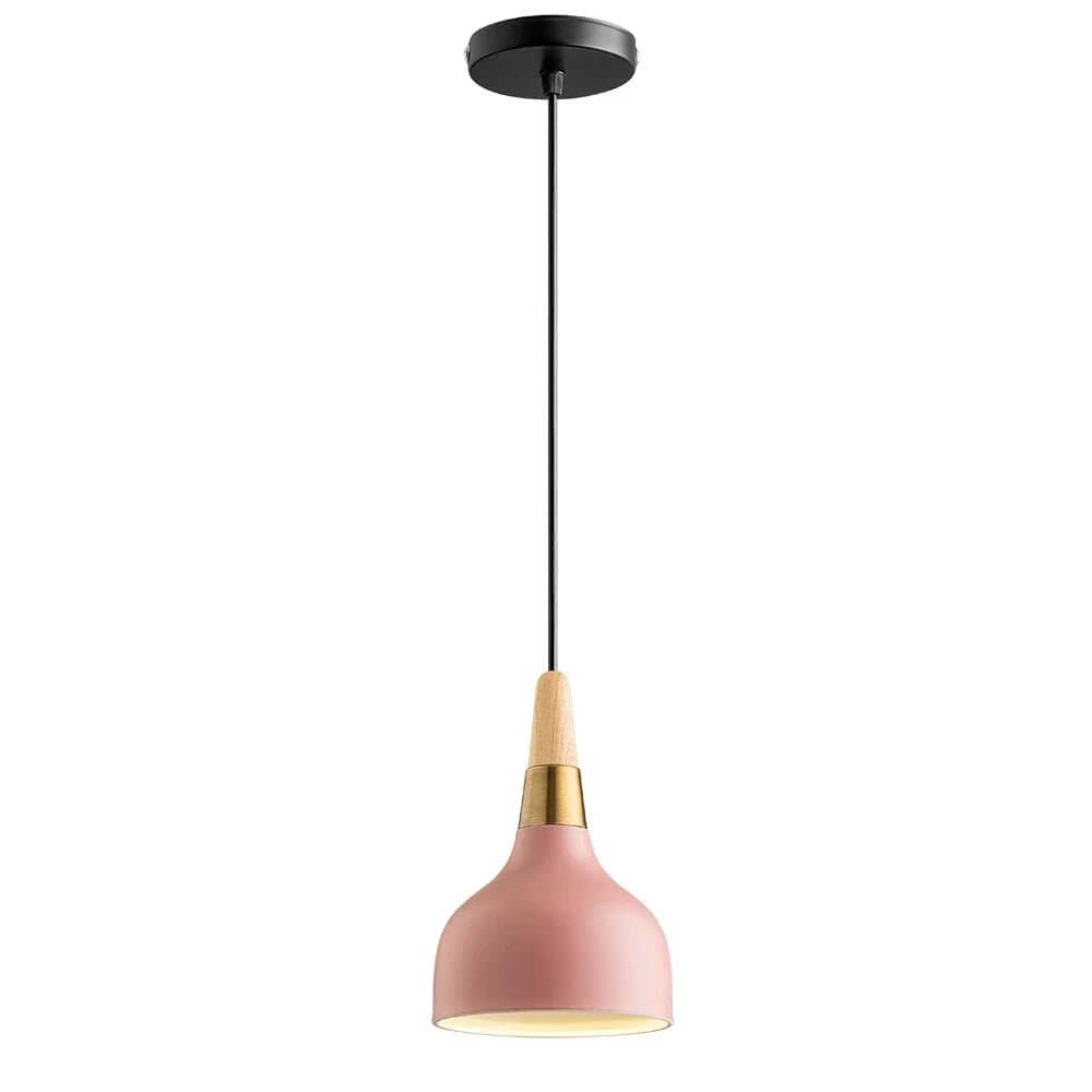 Wooden Macaron Pendant Light with LED