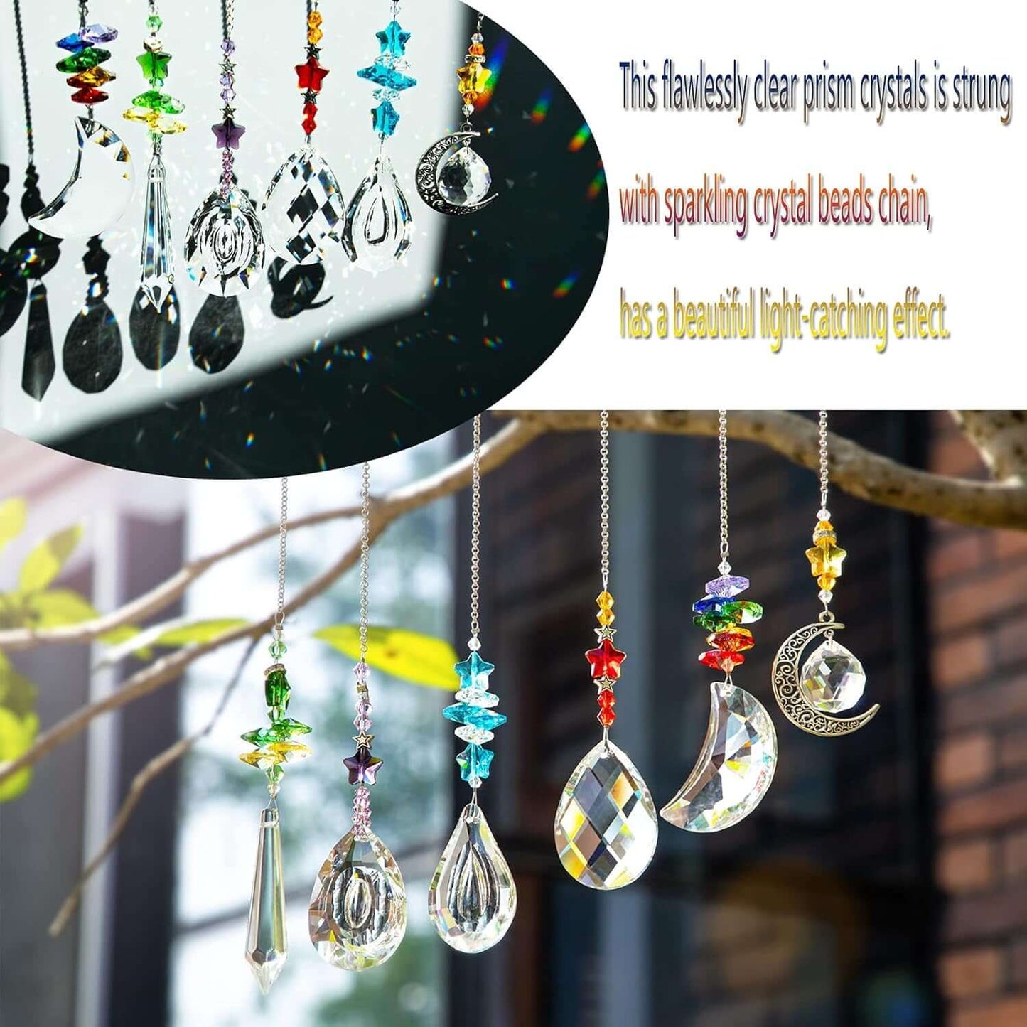 6 - Piece Crystal Suncatcher Set