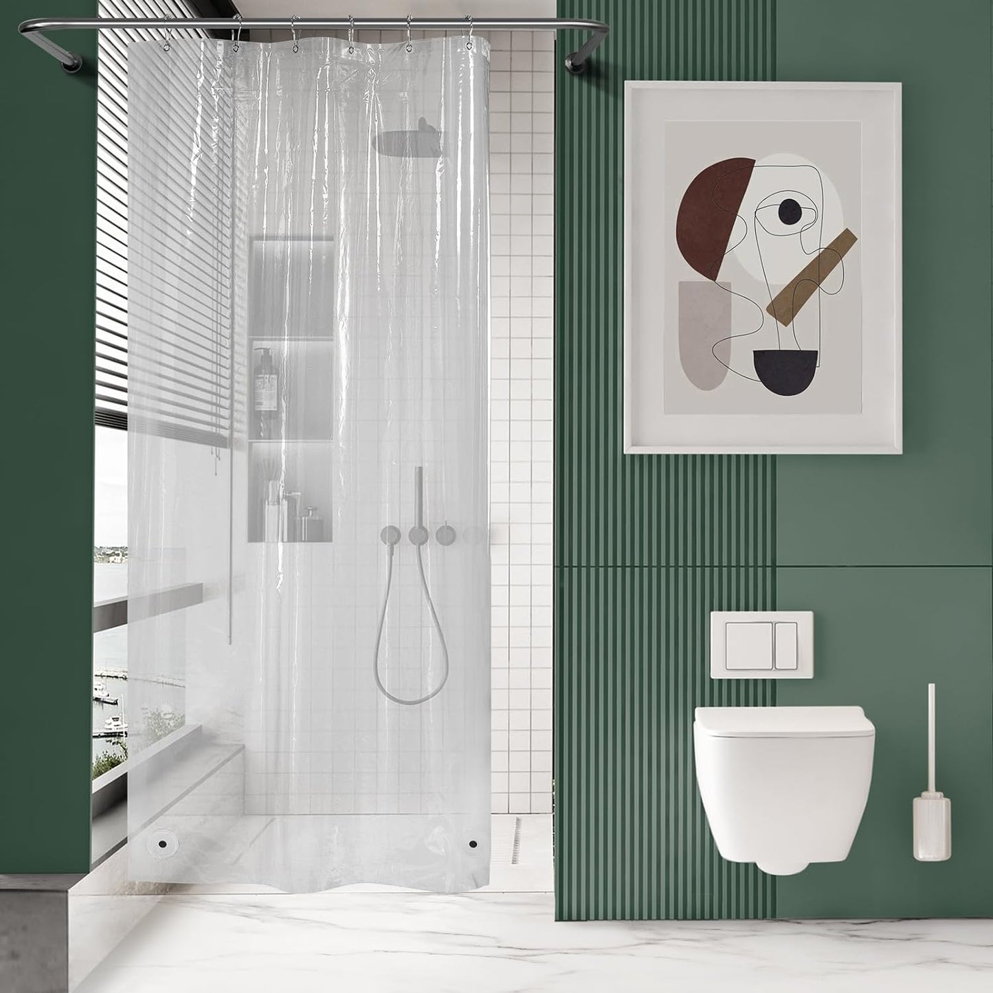 Clear Waterproof Shower Curtain Liner with Magnets