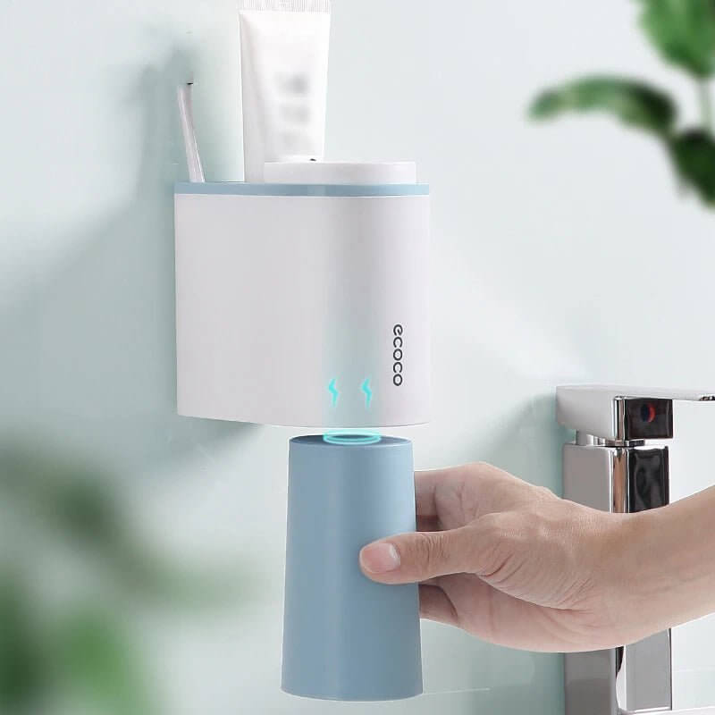 Wall - Mounted Toothbrush Holder with Shaver Case