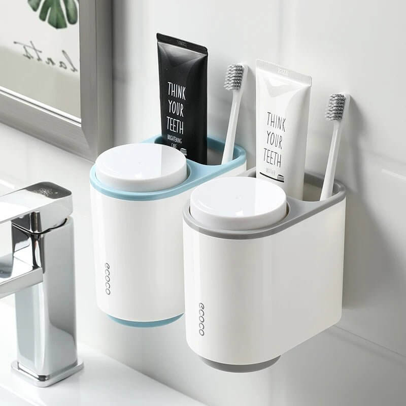 Wall - Mounted Toothbrush Holder with Shaver Case