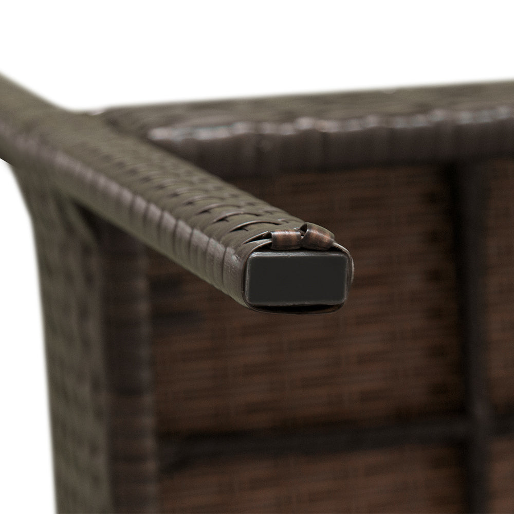 Wicker Patio Conversation Set With Rattan Sofa and Table