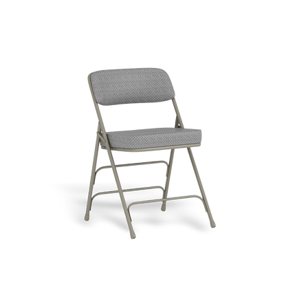 Hercules folding chairs with fabric seats, 2-pack, shown against a #f3f3f3 studio backdrop.